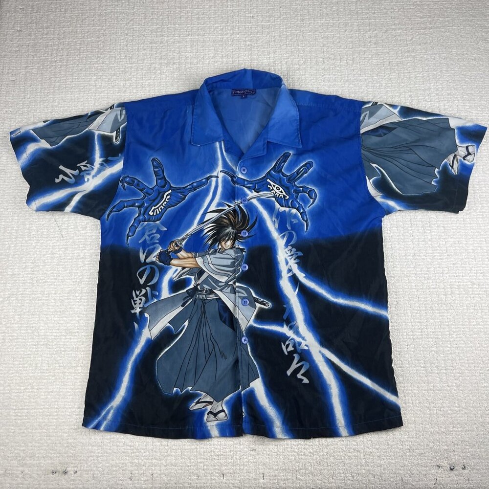 Vintage Y2K Samurai Shodown Seishiro Kuki AOP Shirt Size L Million Guy Rare